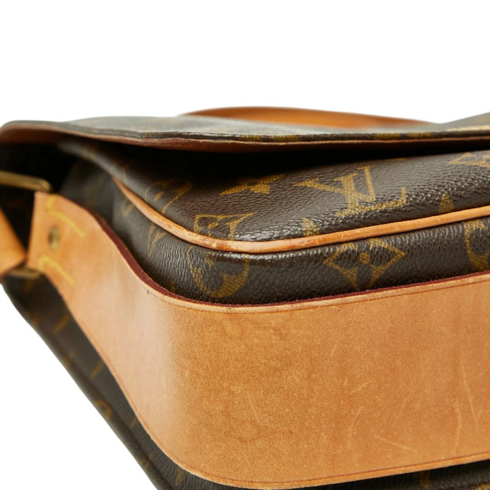 Louis Vuitton Monogram Cartouchiere Crossbody Shoulder Bag Brown Leather - Picture 5 of 10